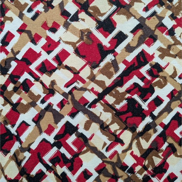 J Jill Pure Jill 3/4 Sleeve V-neck Abstract Print Tunic Top Small Petite SP Red - Picture 10 of 10